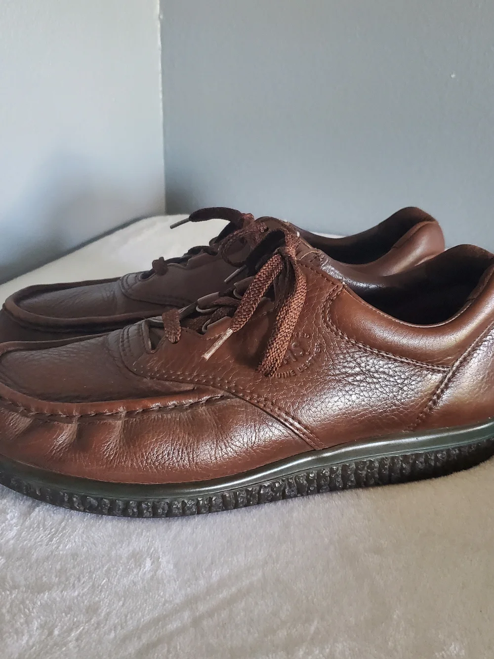 SAS Men's Brown Leather Pathfinder Moc Toe Lace Up Casual Shoes Size 10 N USA